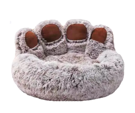 Gradient Coffee Fluffy Dog Bed